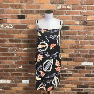Ohana Hawaiian Print Cotton Slip Dress Y2K Coconut Girl Aesthetic